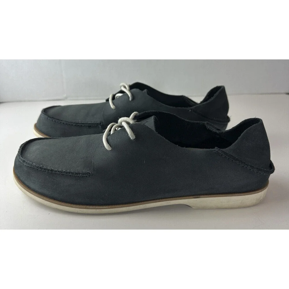 Olukai Holokai Leather Comfort Casual Shoes Carbon Gray Loafer Men's Size 9.5 - Picture 7 of 16